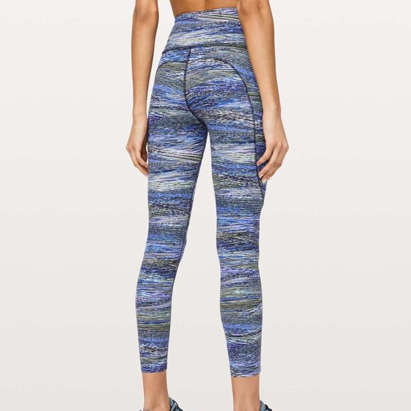 Lululemon Fast and Free Tight II 25" Non-Reflective Interconnect Blue size 6 - Picture 3 of 7